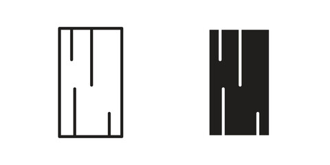 Wood board icons. Outline and filled icons. Vector Graphic. EPS 10
