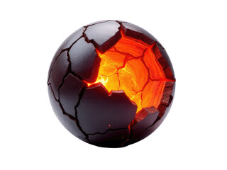 Naklejka premium A close-up shot of a ball with flames engulfing the interior, ideal for use in scenes where fire and heat are involved