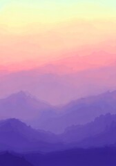Fototapeta premium Abstract Gradient Mountainscape with Dreamy Pastel Hues Illustration