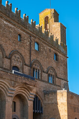 Italy - Orvieto - Palazzo del Capitano del Popolo - Detail of the medieval crenellated facade
