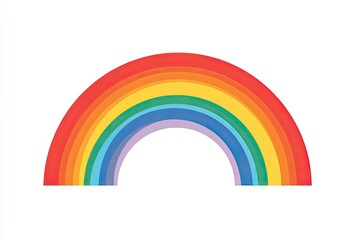 Fototapeta premium Gradient rainbow arc of vibrant colors against a clean white background
