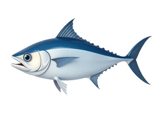 Fototapeta premium A close-up shot of a blue marlin fish against a plain white background, perfect for use in culinary or underwater-themed contexts