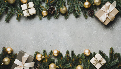 Christmas natural frame background