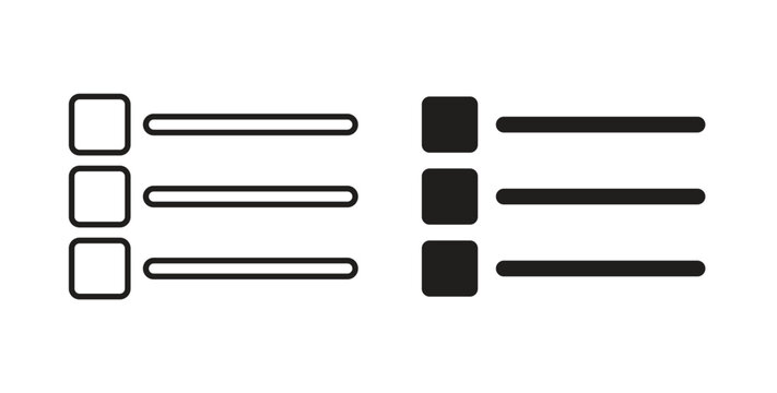 Bulleted list icons. EPS 10. Graphic icon vector designs