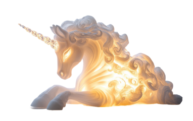 Unique unicorn lamp featuring crystal horn illumination for cozy and mystical home spaces