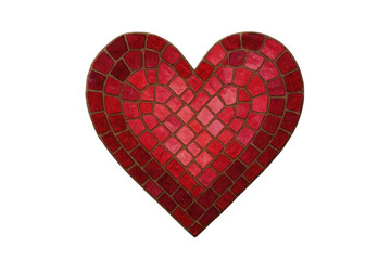 Obraz premium Red heart shaped mosaic tile art object