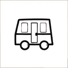 Camper van line icon vector illustration - Travel vehicle symbol
