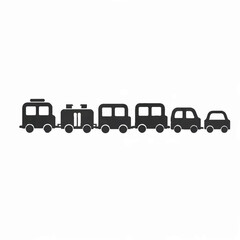 Train wagons line vector - Railway transport icon set illustration