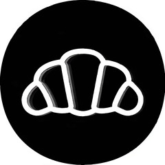 Croissant filled silhouette vector illustration - French bakery pastry icon