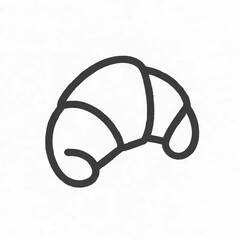 Croissant outline icon vector illustration - French bakery pastry symbol