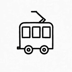 Tram tramway icon vector illustration - Public transport streetcar symbol