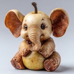 Adorable fruit carving shaped like a cute little elephant