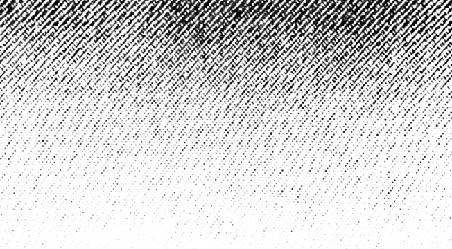 High-contrast halftone dots forming a diagonal gradient that fades from dense to light on a transparent background. - Powered by Adobe
