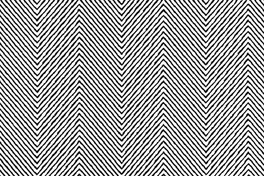Seamless chevron striped pattern in black and white with rough textured lines creating a bold geometric design suitable for backgrounds and prints.