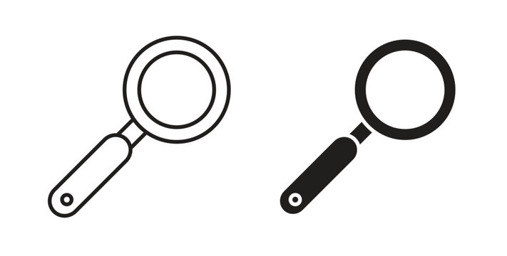 Loupe icons. EPS 10. Graphic icon vector designs