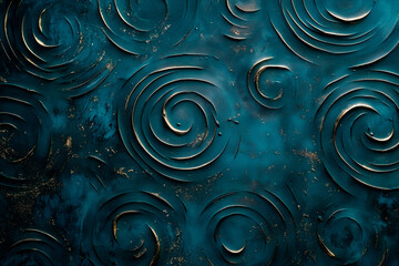 Abstract background with dark blue and golden spirals texture.