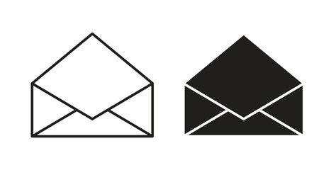 Open envelope icons. EPS 10. Graphic icon vector designs