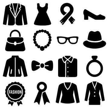 Fashion Icons: An array of classic fashion silhouettes, highlighting timeless garments and accessories for a comprehensive visual guide.