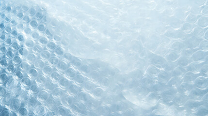 青い気泡緩衝材のテクスチャ背景　プチプチとプラスチック梱包材　物流と配送のイメージ