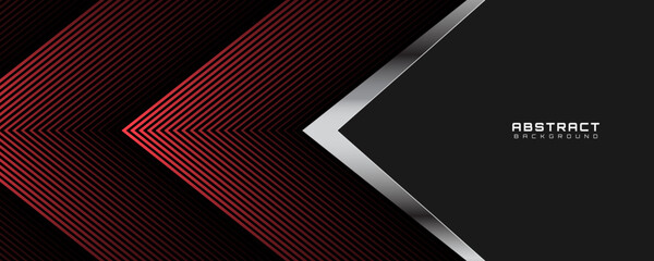 3D black red lines techno abstract background overlap layer on dark space with arrows effect decoration. Modern graphic design element stripes style concept for web, flyer, card, or brochure cover