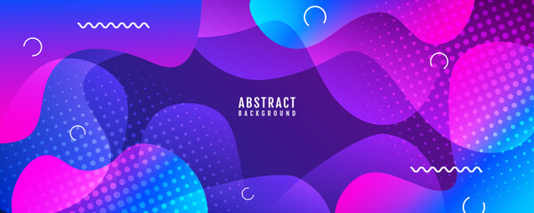 Blue pink abstract background overlap layer on bright space with flowing waves effect decoration. Modern graphic design element cutout style concept for web banner, art, flyer, card, or brochure cover