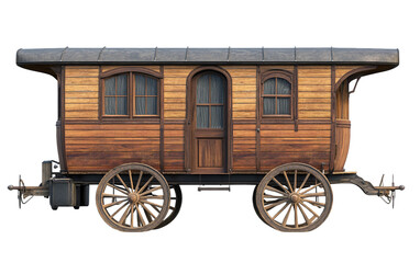 Classic vintage wagon with elegant wooden panels and polished exterior captured outdoors isolated on transparent background PNG