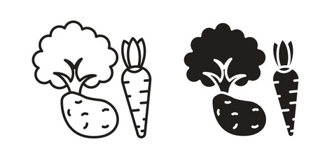 Vegetable icons. EPS 10. Graphic icon vector designs