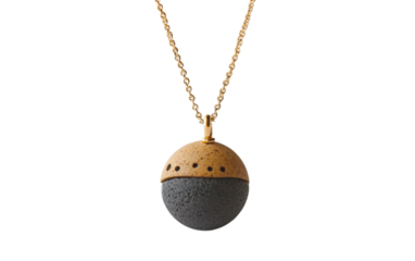 High quality diffuser necklace featuring lava beads ideal for carrying essential oils, relaxation, and stress relief isolated on transparent background PNG