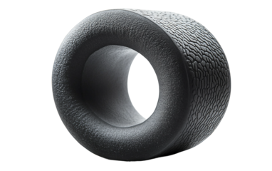 Textured foam yoga wheel supporting stretching stability back opening and body alignment isolated on transparent background PNG