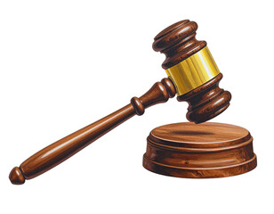 Wooden gavel and sound block, representing justice, law, and legal proceedings