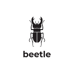 simple black beetle vector design