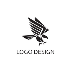 simple black eagle for logo design
