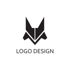 simple black wolf head for logo design