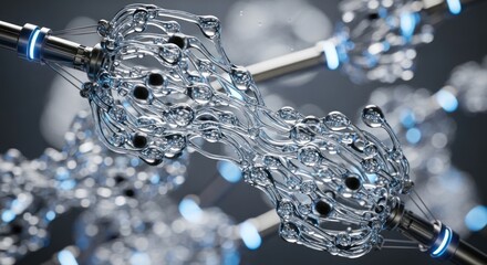 Futuristic genetic engineering and synthetic biology technology concept.