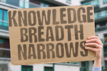 "Knowledge Breadth Narrows" Exposure to diverse subjects becomes limited. KNOWLEDGE.EDUCATION.GLOBAL.SCOPE.LEARNING.