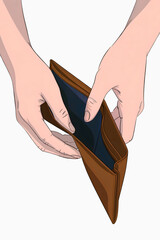 Empty Wallet Held Open by Hands &ndash; Financial Crisis Concept