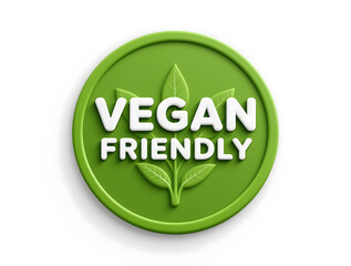 Vegan Friendly Green V Leaf 3D Badge