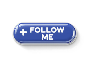 Follow Me Blue Button Sticker with Plus Sign