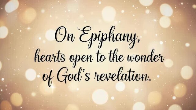 On Epiphany, hearts open to the wonder of Gods revelation concept. Religious holiday background celebration message.