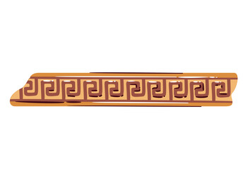 Greek meander ornament border with repeating geometric pattern, ancient architectural detail, simple cartoon shapes and clean outlines, travel Greece theme, classical decor element ector illustration © setory