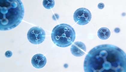 a visually striking depiction of molecular structures interconnected by glowing lines showcasing a scientific or technological theme high quality professional detailed