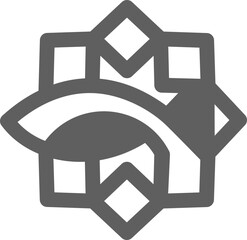 the logo is the monogram fish and octagon. Unique and elegant.