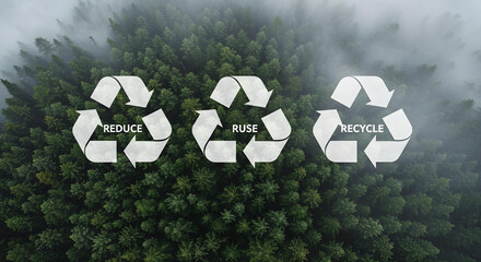 A visual representation of the Reduce, Reuse, Recycle concept in an inspiring view