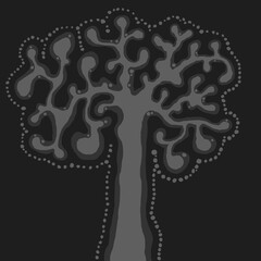 Naklejka premium Stylised tree illustration; floral icon