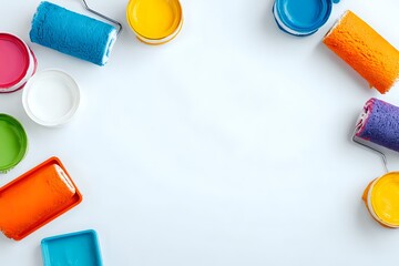 Fresh Paint Roller Assortment: Minimalist, Cropped Composition