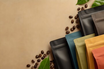 Assortment of Coffee Bean Packages: Minimalist Elegance