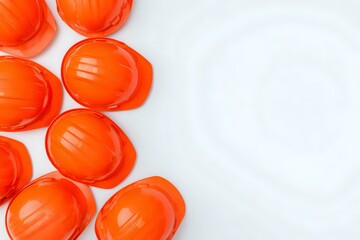 Industrial Safety: Scattered Helmets, Negative Space