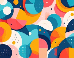 Vibrant Abstract Geometric Shapes Pattern Dynamic Colorful Modern Design Background