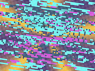 A colorful pattern of dots on a blue background
