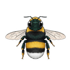 Detailed illustration of a bumblebee with vibrant colors and intricate details.